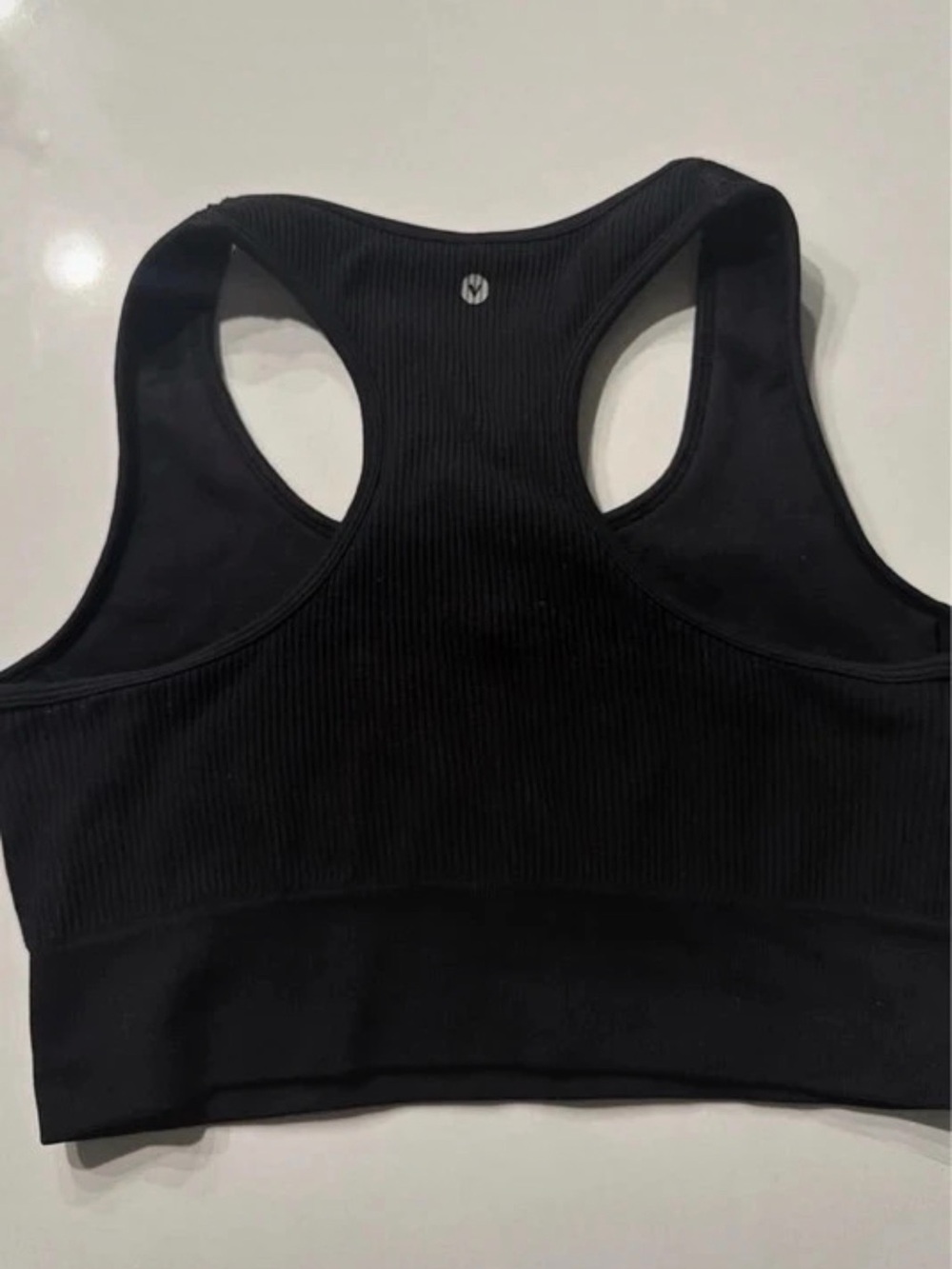 Velocity Black Ribbed Racerback Sports Crop Top - Picture 3 of 3